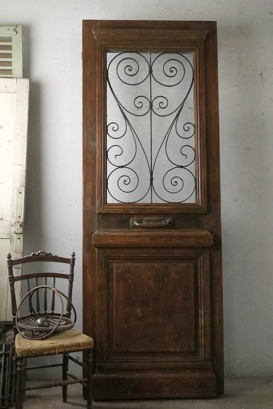 アンティークアイアン飾り玄関ドア - フランス アンティークドア 直