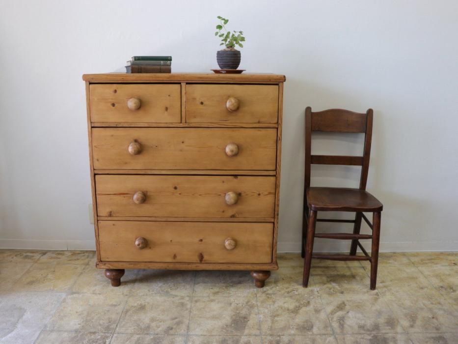 アンティークパイン 4段チェスト～【パインフラットアンティーク】