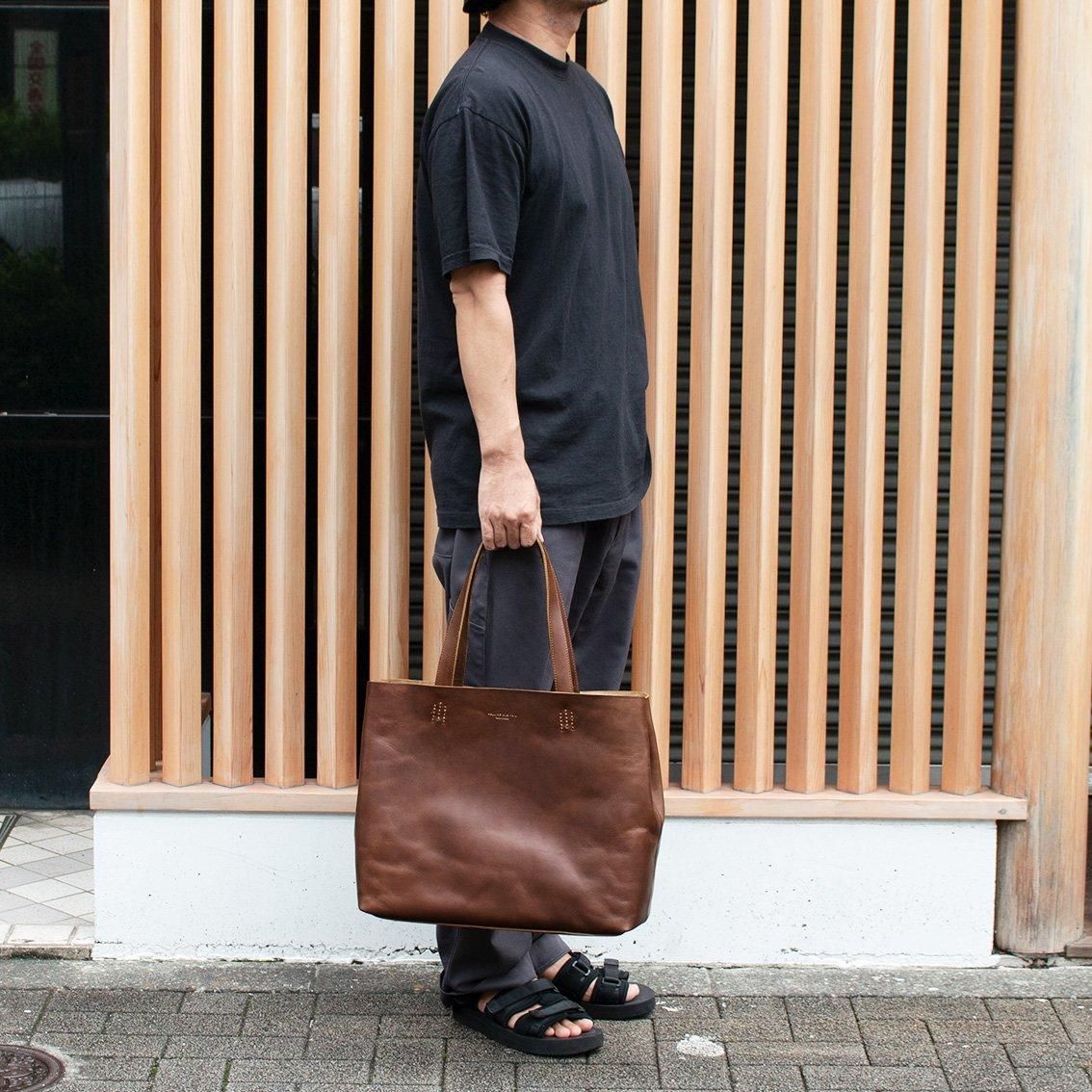 ROLLING DUB TRIO / ローリングダブトリオ] BOX TOTE BAG -LEATHER
