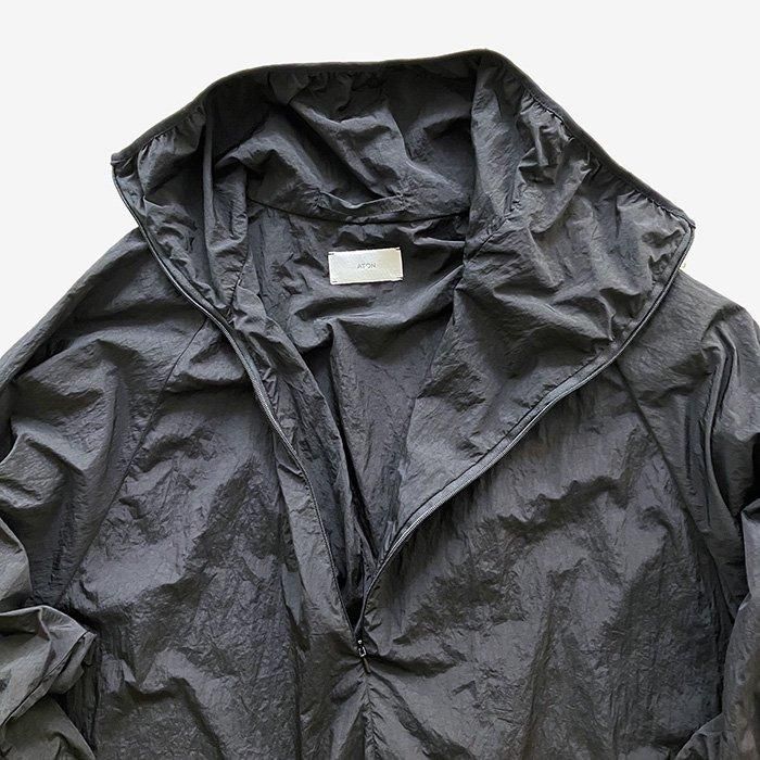 ATON | HAND DYED NYLON | CYCLING JACKET | BLACK - Stripe-inc