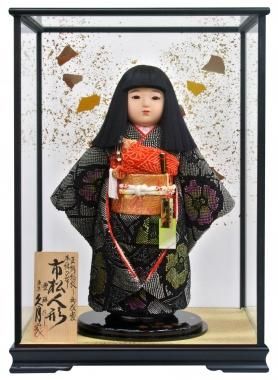 市松人形（ケース付） 正絹総絞り衣裳（13号） 本結び帯 47㎝タイプ