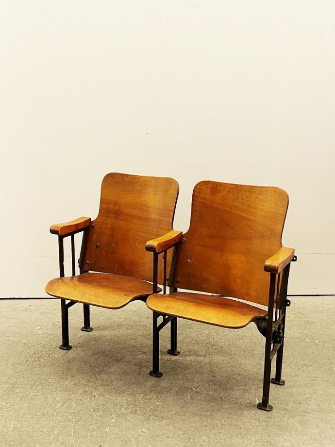 1930-40's ヴィンテージ 2シーター シアターチェア - アンティーク