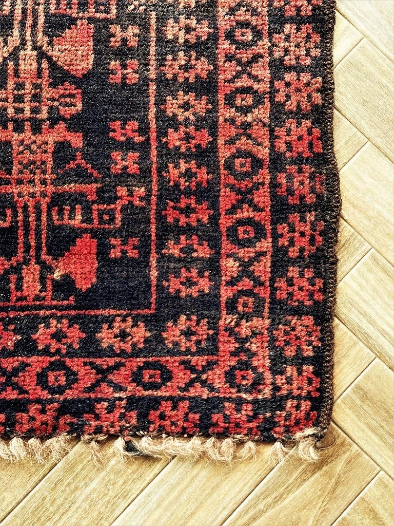 1980's vintage】 バルーチ族 ビンテージラグ 1980's vintage