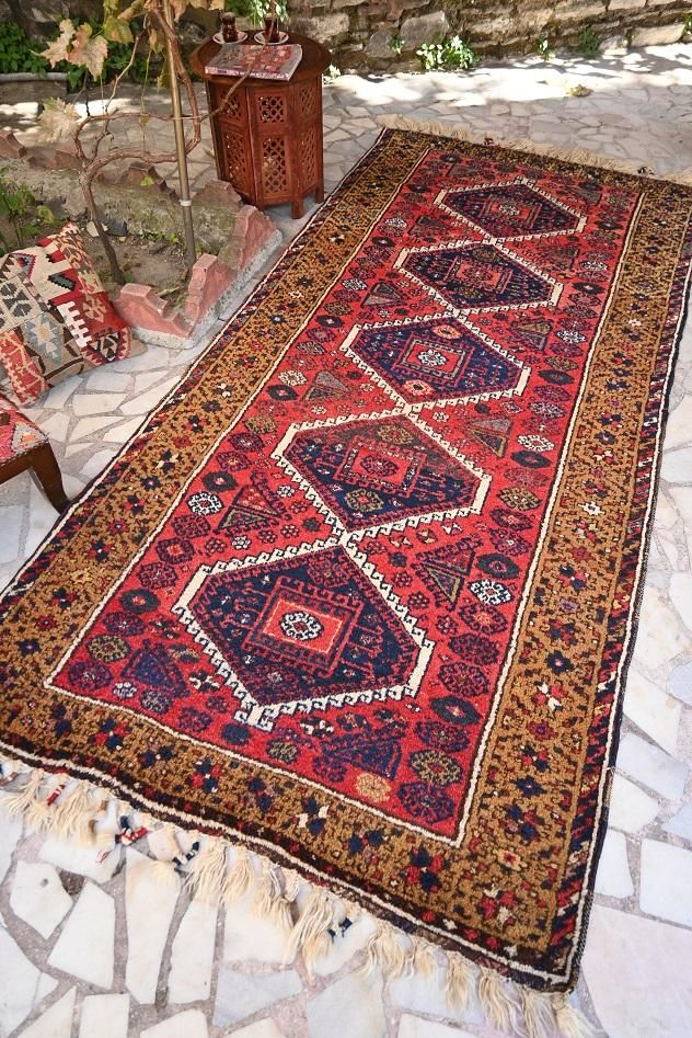 オールド絨毯/トルコ・ガジアンテップ約275×129cm - 手織り絨毯