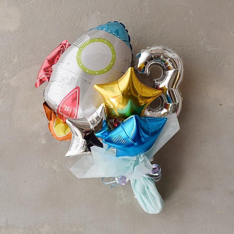 ブーケ型◇ロケット（宇宙）バルーンブーケ ◇卒園・卒業・誕生日