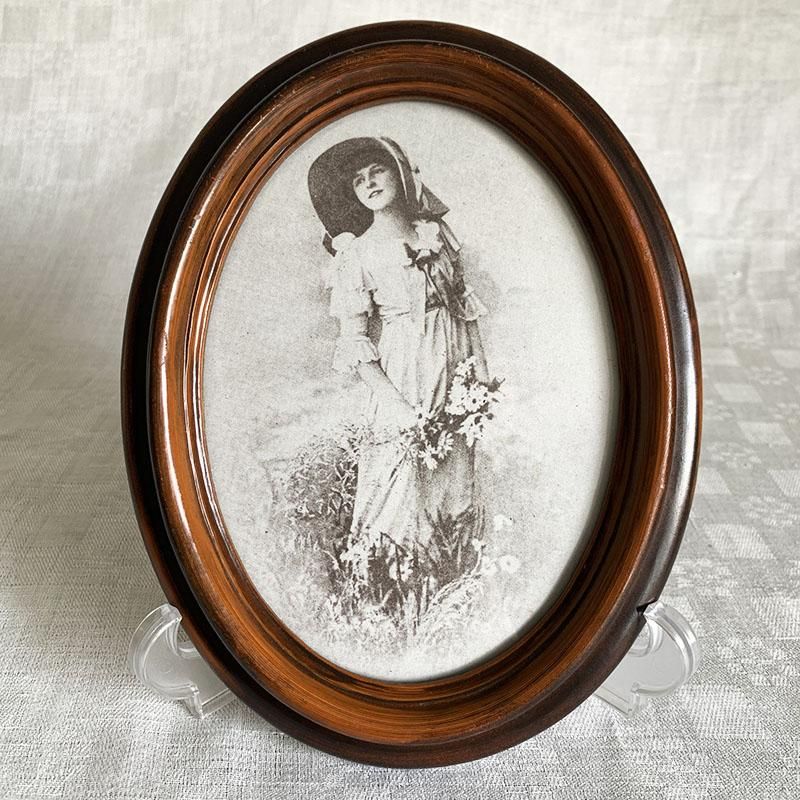 英国製 オーバルフォトフレーム 楕円形 木目調 - soracoya（空小屋）