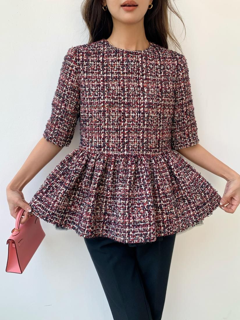 TWEED PEPLUM TULLE TOPS - BIRTHDAY BASH