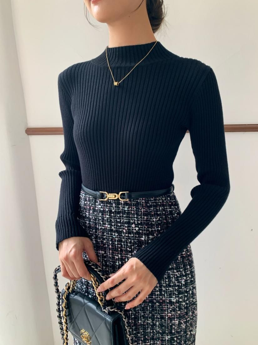 MOCK NECK TWEED DOCKING DRESS - BIRTHDAY BASH