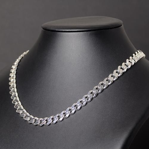 a1224-54-50 6面カット喜平チェーンネックレスシルバー925幅5.4ミリ