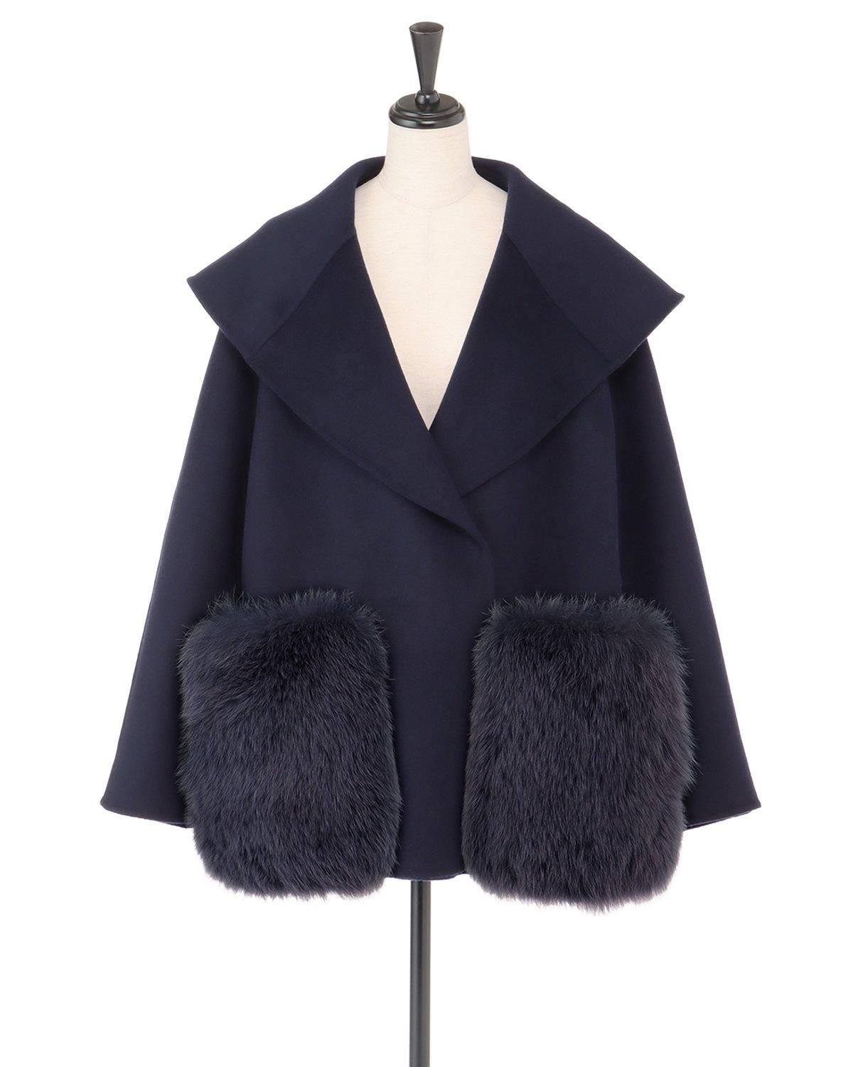 即納＋受注】ウールダブルフェイスショールカラーボリュームFOX