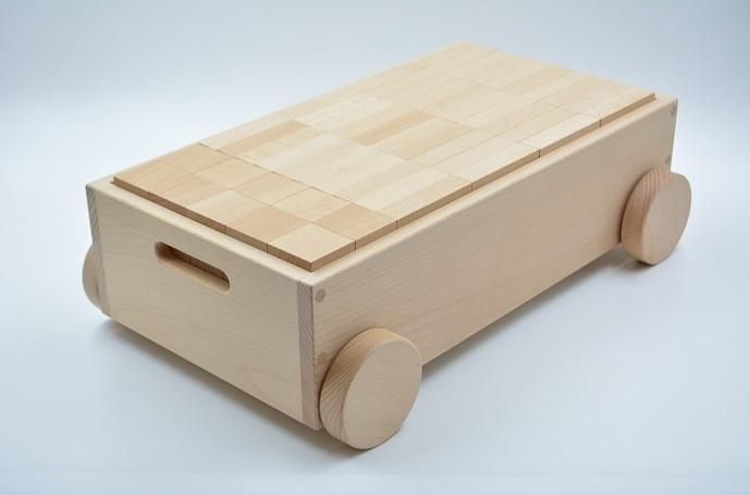 40mm基尺】40-3 直方体80個 立方体20個の積み木セット - 小さな大工さん