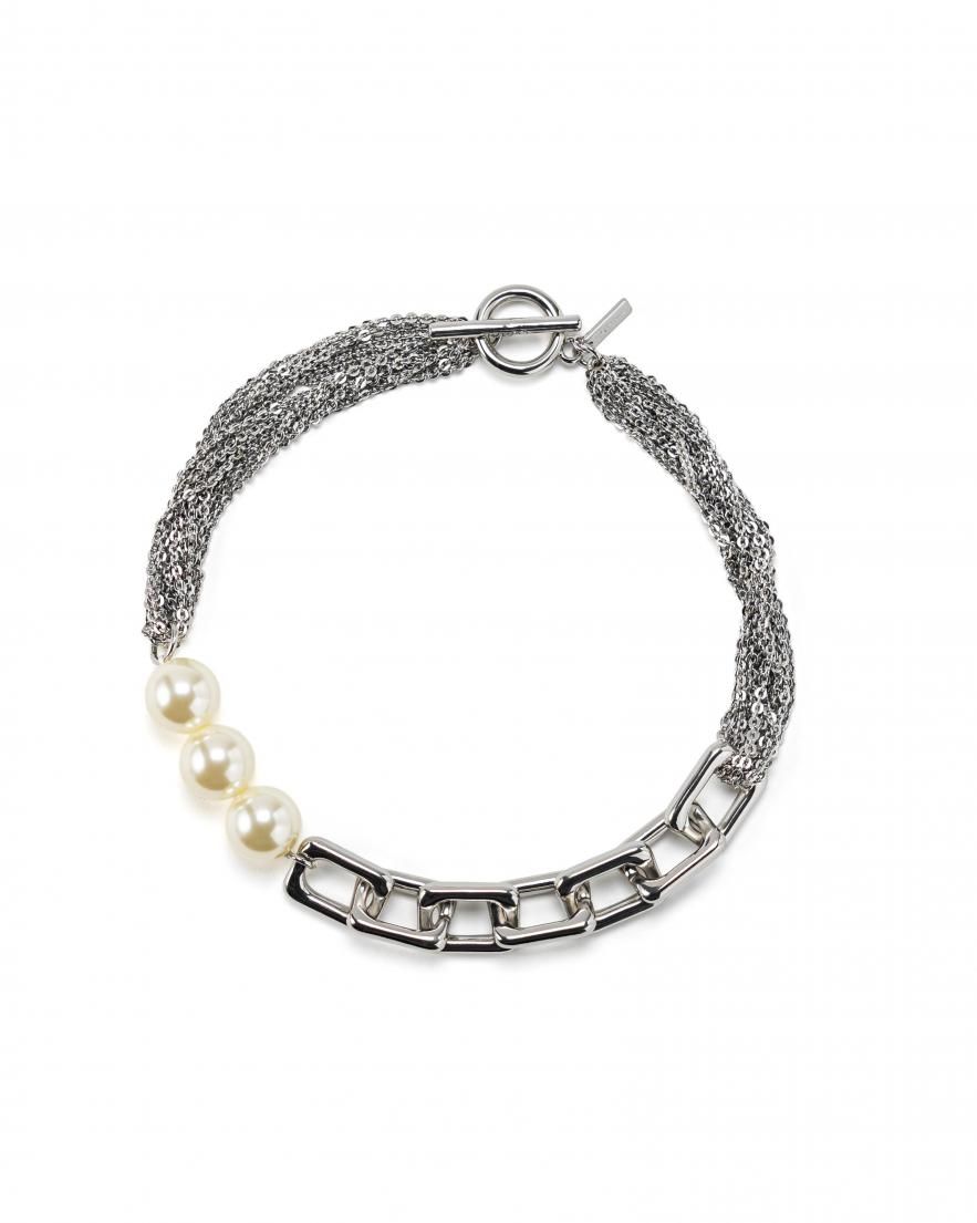 パールミックスチェーンネックレス | GD/SV - LOHME ONLINE STORE