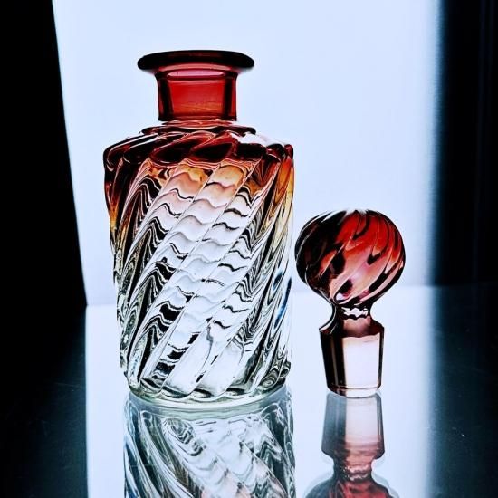 薔薇色のオールドバカラ バンブーの香水瓶 大#26【1916年】 - Baccarat