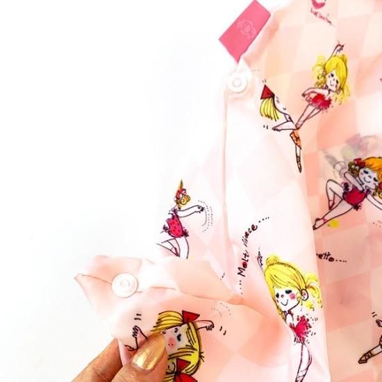 水森亜土 エコバッグ Ballet ピンク 折りたたみ 買い物 マルシェバッグ