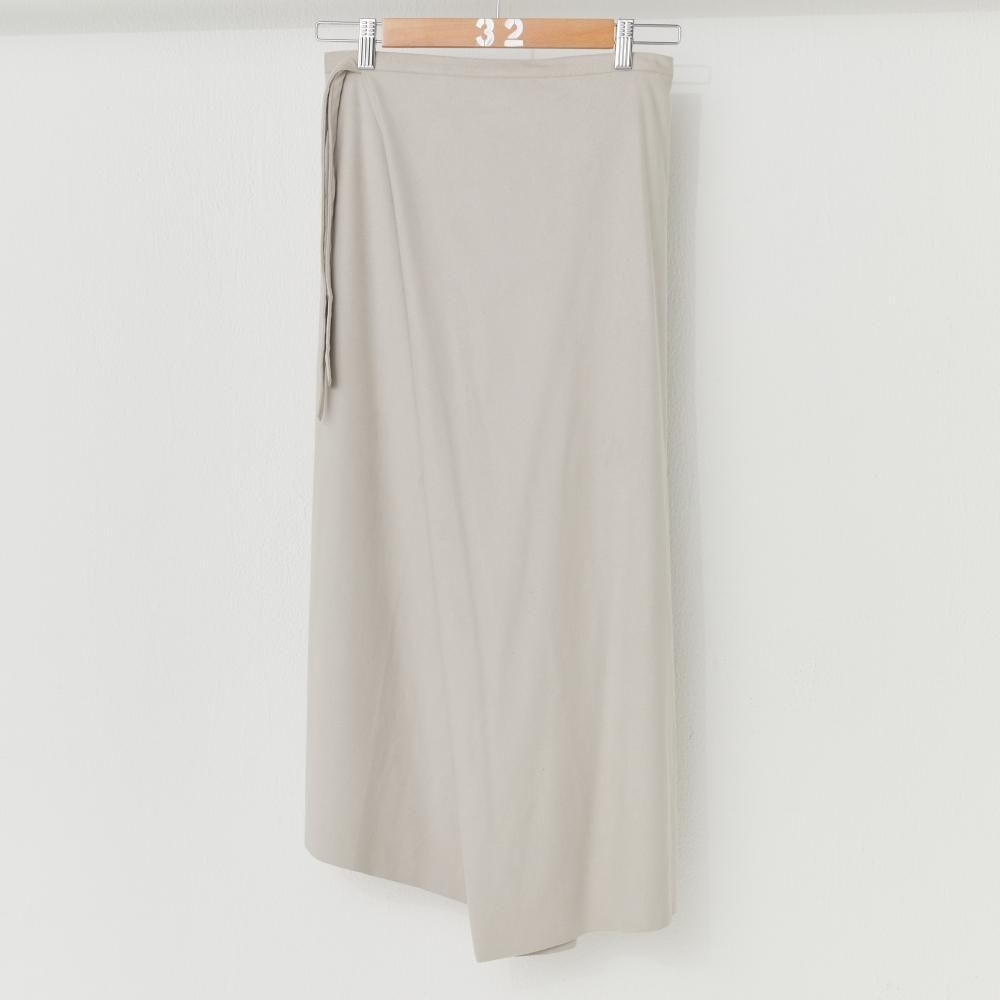 TECH SUEDE WRAP SKIRT / GRAY - THE SUNNY