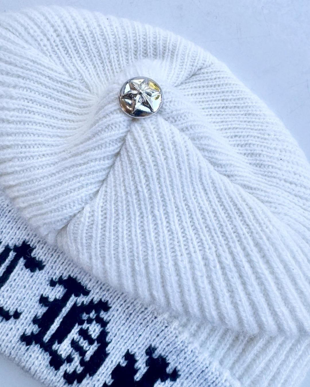 CHROME HEARTS｜HAT BEANIE BIG DADDY｜WHITE CASHMERE｜2024 ク
