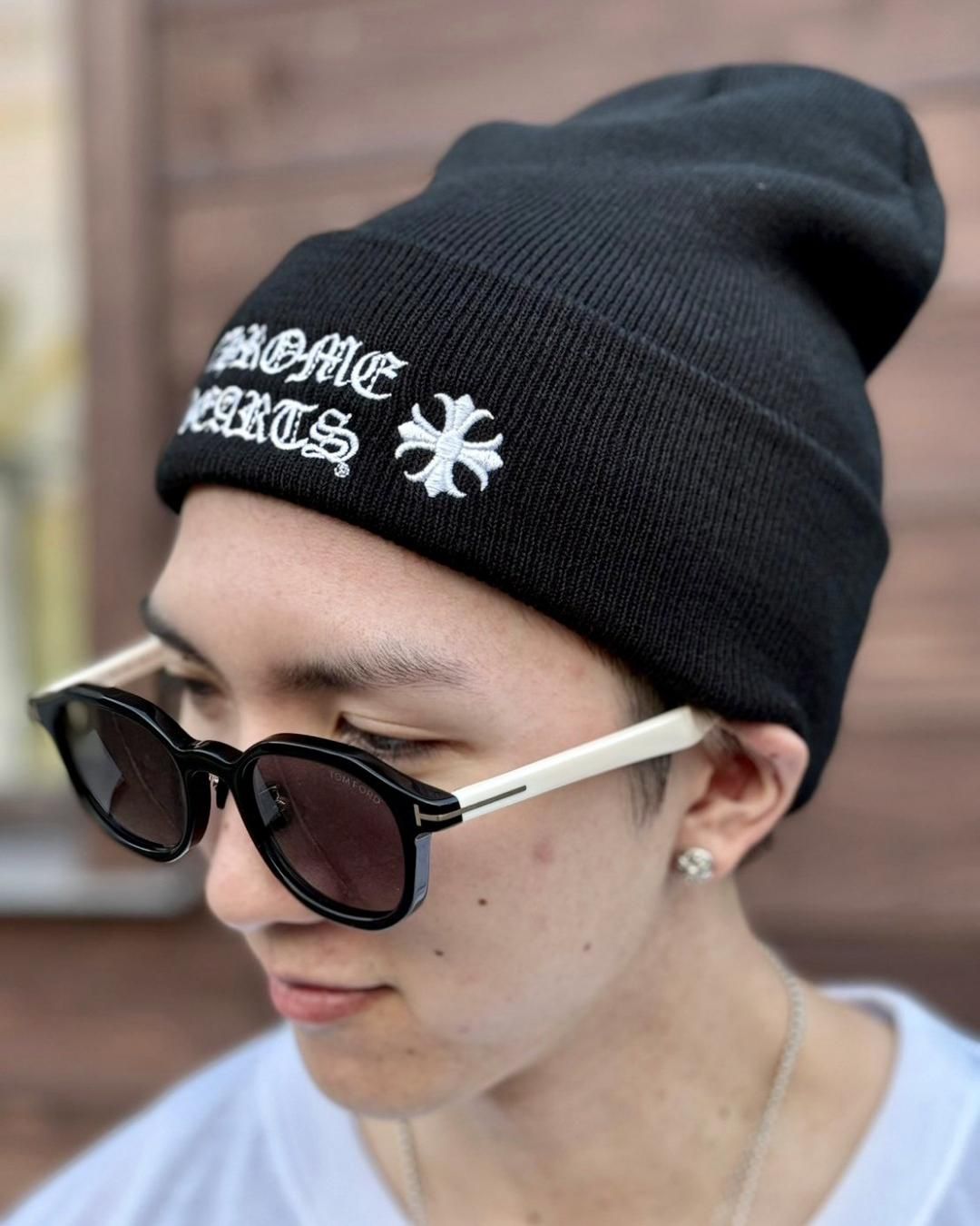 CHROME HEARTS クロスパッチ カシミア ニットキャップ