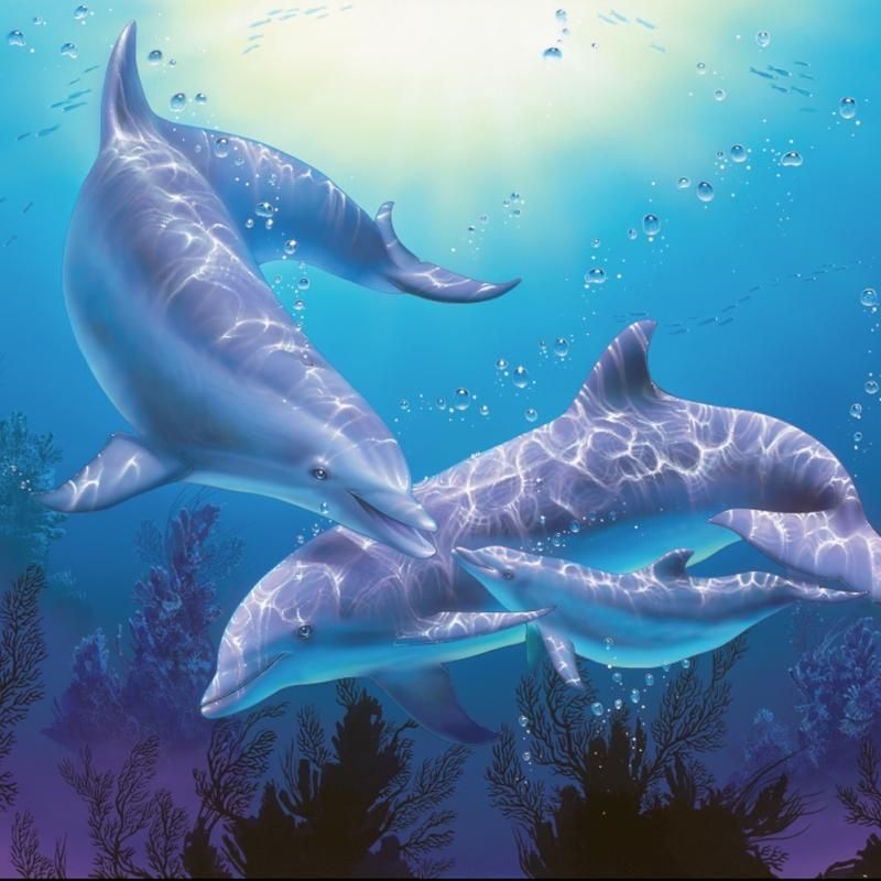 真作】ダイヤ4個付クリスチャン・ラッセン Lassen「ミッドナイト