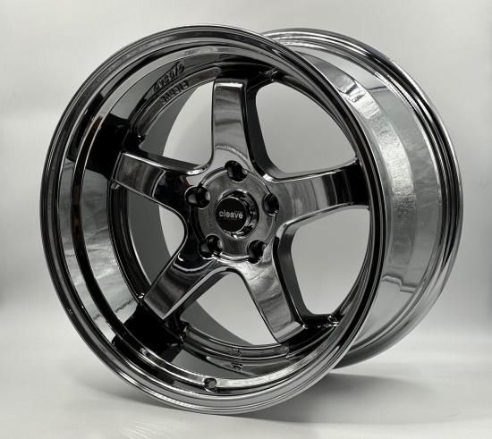 美品 18インチ CLEAVE RACING FL53 タイヤ付き 4本セット CLEAVE RACING FL53 18x9.5J +18 5H-100 ガンメタ/マシンド 4本セット
