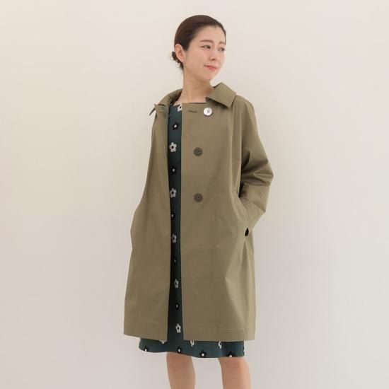 ブティックひでき ステンカラー ラグランスリーブ ダブルボタン