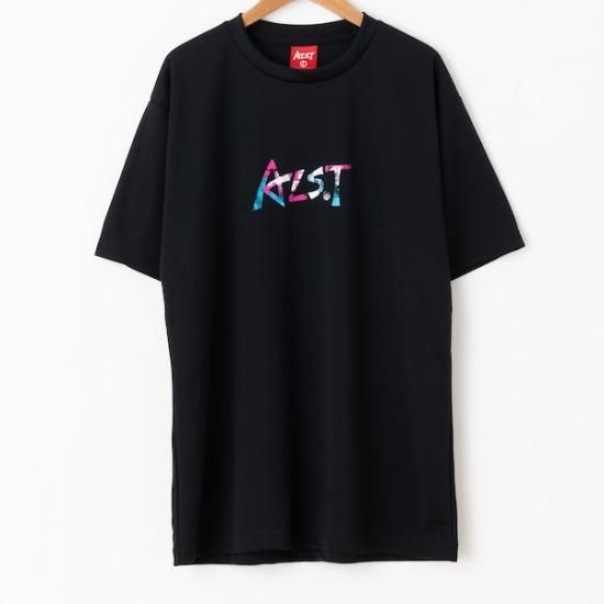 半袖ドライ Tシャツ GRUNGE LOGO【ブラック/ピンク】 - ALST Online Store