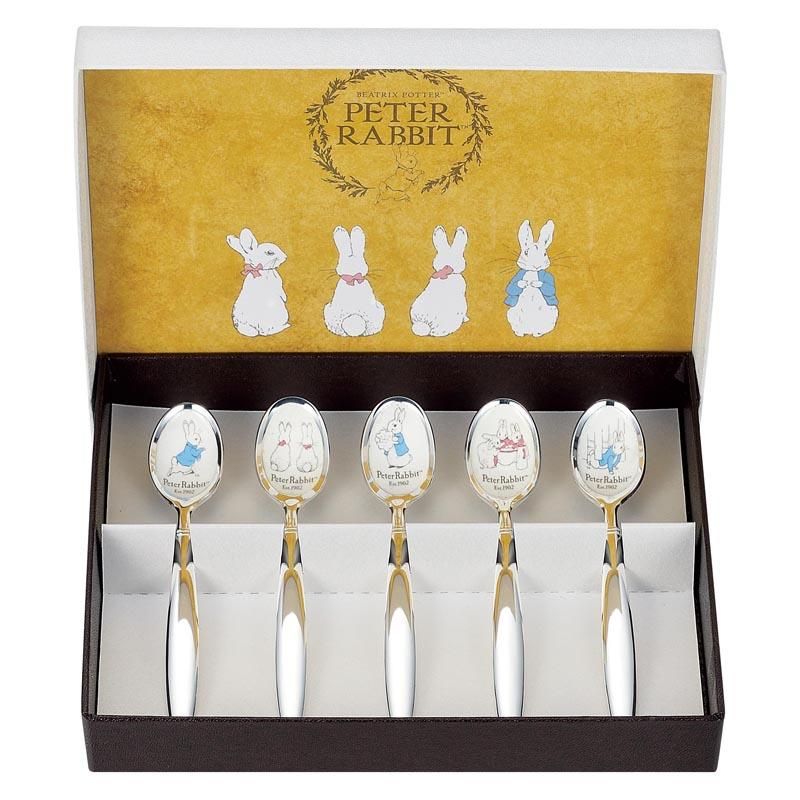 ピーターラビット】＜皿中七宝＞スプーン(銀仕上)5本セット