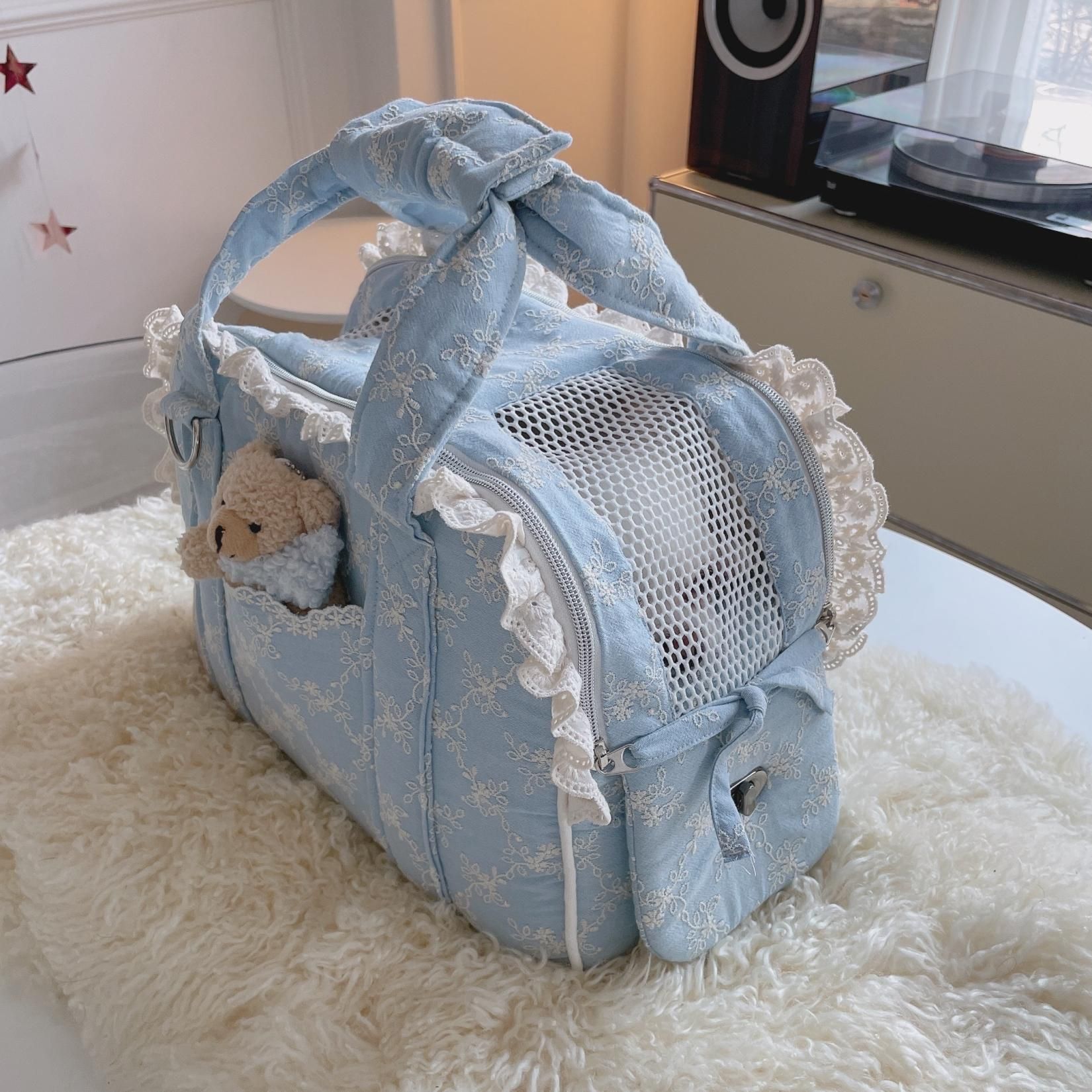 AJIBAG CUBE EMB [Baby Blue] - BABIANA JAPAN