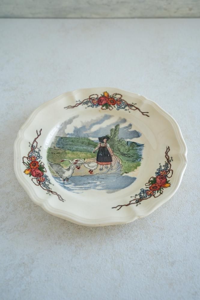 Obernai サルグミンヌ窯 フランスアンティークプレート - Joie ジョワ