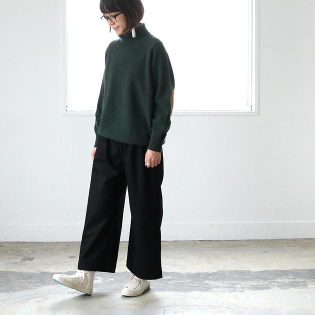 pot and tea（ポットアンドティー）｜ウールワイドパンツ 黒