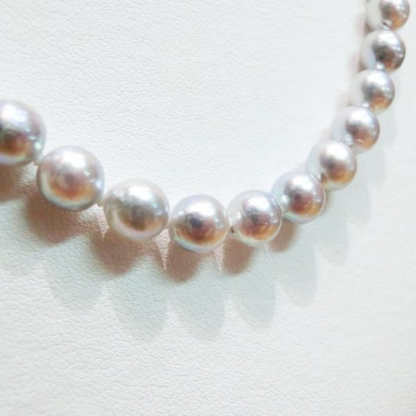 SV 無調色ナチュラルブルーあこや真珠 ネックレス 6.5-7.0mm 42cm