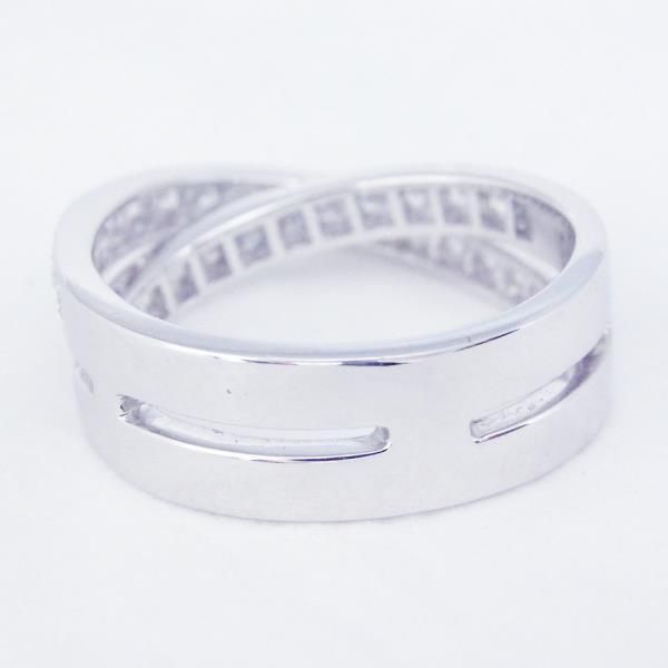 K18WG クロスデザイン ダイヤモンドリング D 0.87ct
