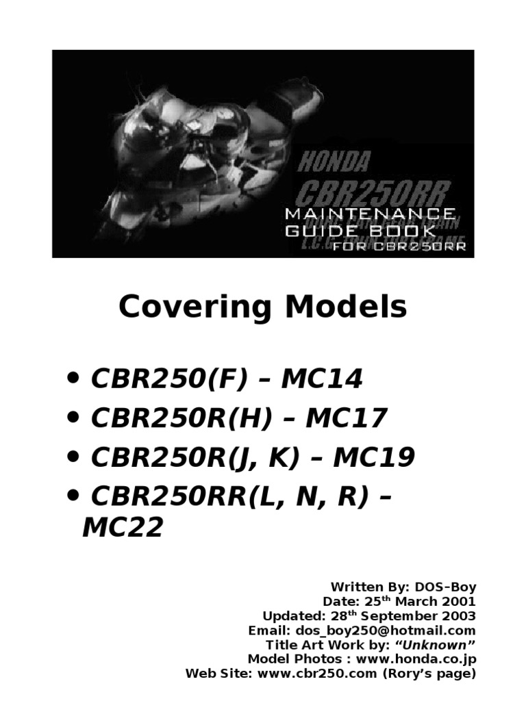 CBR250 Maintenance Guide | PDF | Technology & Engineering