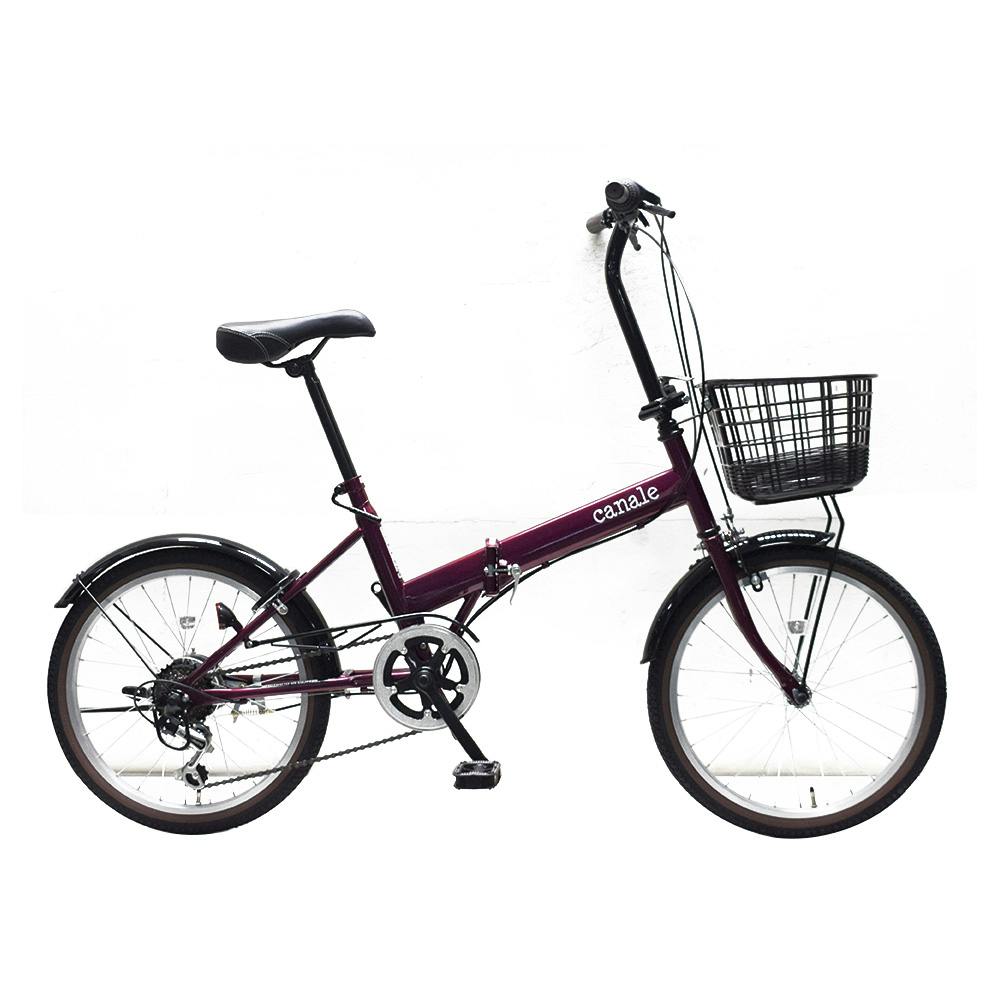 自転車】折りたたみ自転車 カナーレ Canale 20インチ 外装6段 ワイン