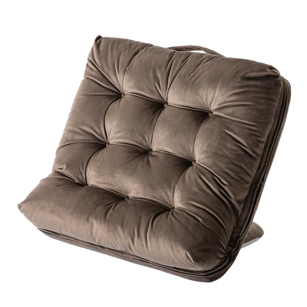 持ち手付カバー洗える背もたれイス FLepoco ブラウン 幅57cm 奥行44