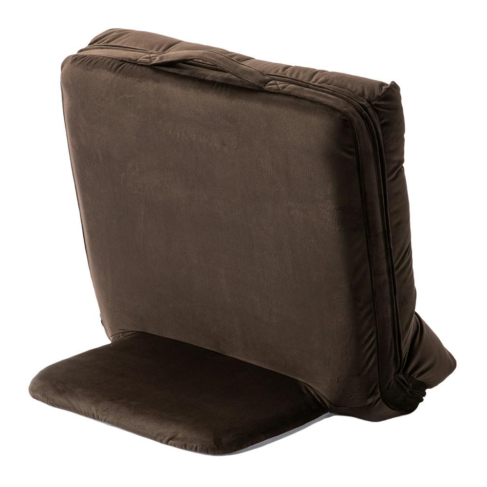 持ち手付カバー洗える背もたれイス FLepoco ブラウン 幅57cm 奥行44