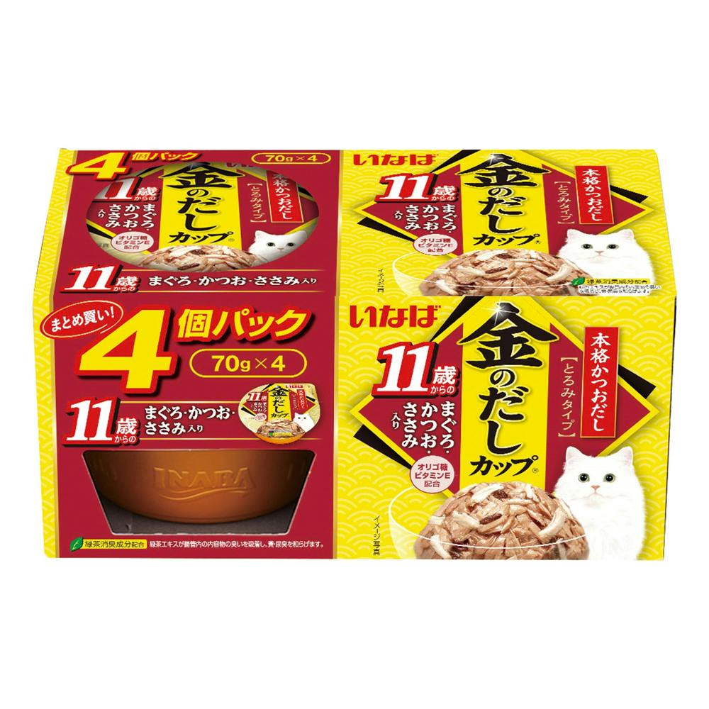 いなば 金のだしカップ 11歳から ささみ入り 4個パック