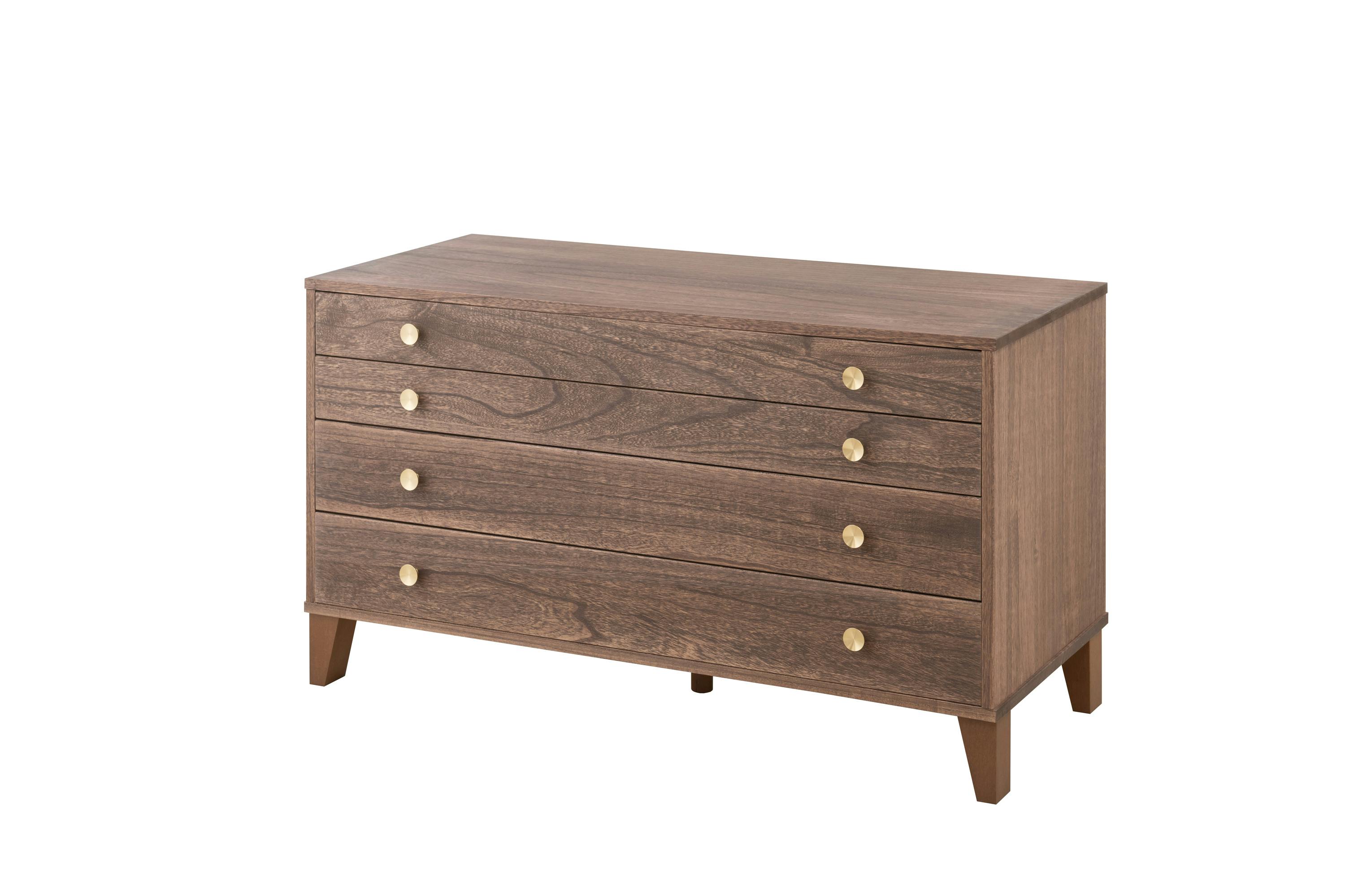 桐結】MUSUBI 総桐チェスト 4段 幅100 奥行44 高さ57 cm オイル仕上げ