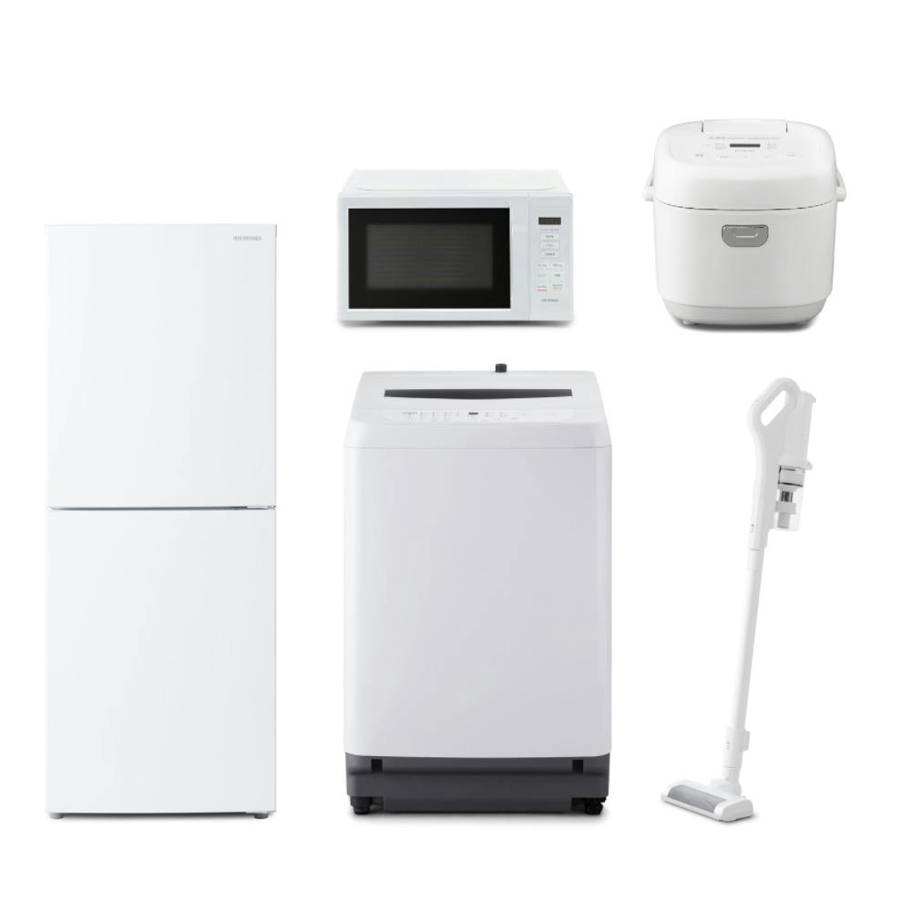 375取付無料！アイリスオーヤマ シンプルホワイト冷蔵庫洗濯機オーブン