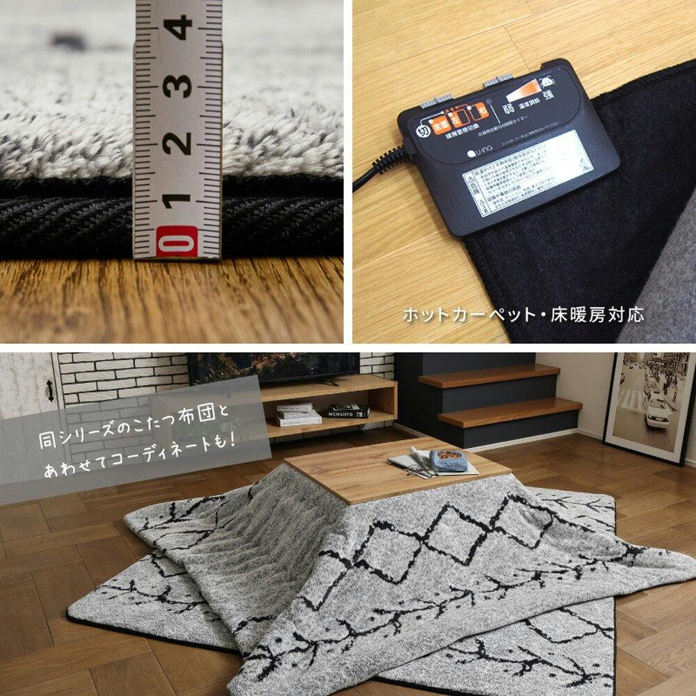 萩原 HAGIHARA 先染めふっくらラグ ベニワレン200X240グレー 240630411