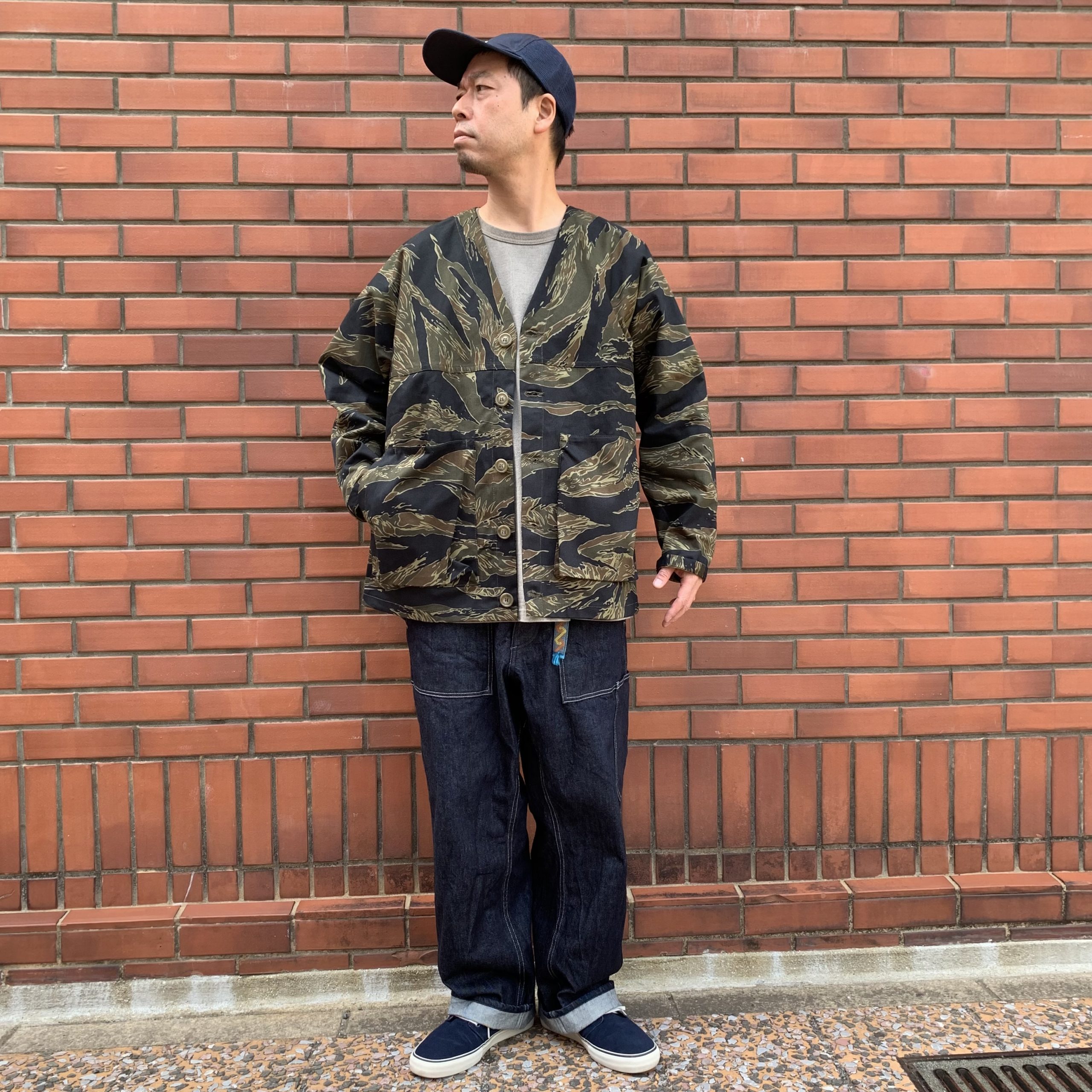 SASSAFRAS Digs Crew Carde Jacket(Tiger Twill) | INDIGO BLUE