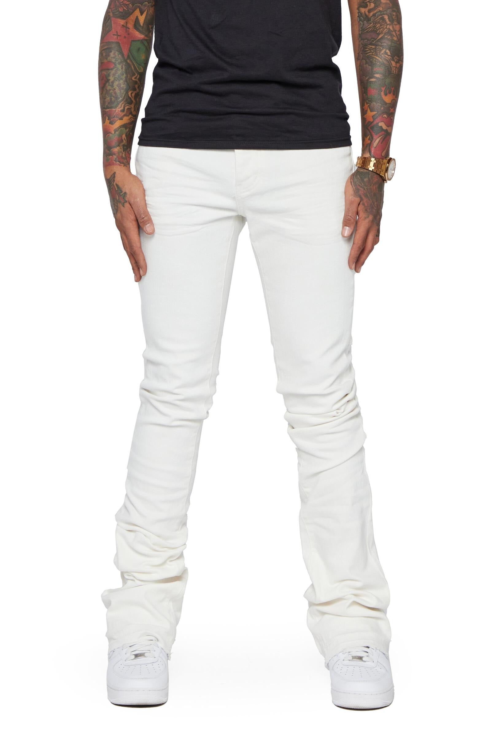 Valabasas Denim Jeans - Mr. Extendo Super Stacked - White