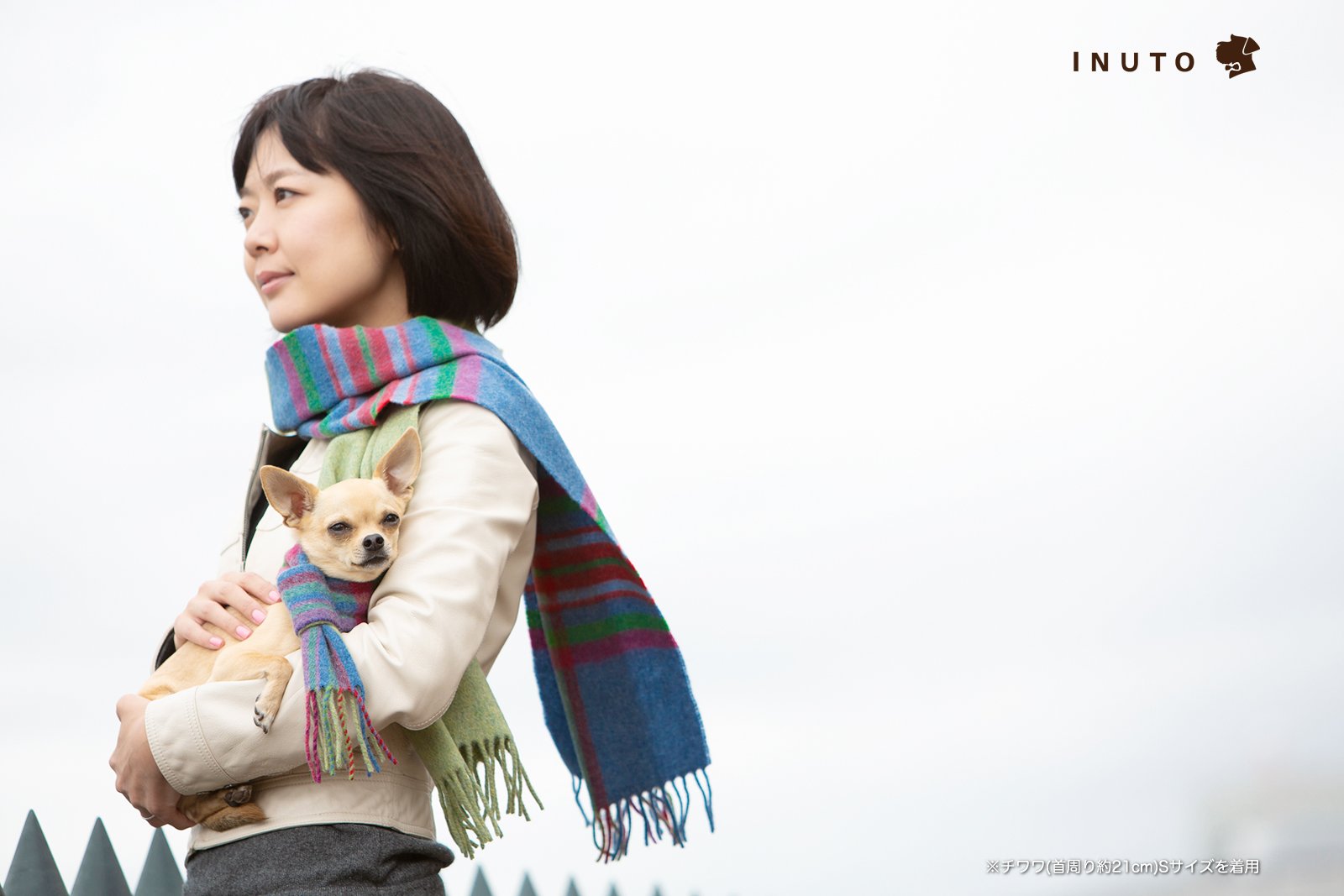 犬のチェック柄マフラー（ジョイント）｜INUTO（イヌト）