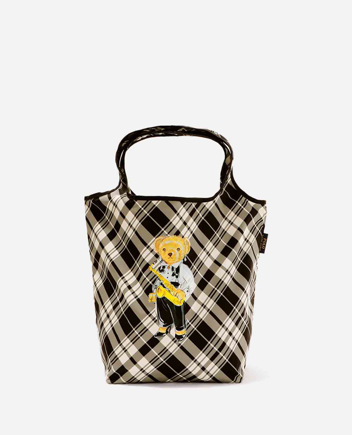 ポロ ベア エコバッグ チェック ブラック｜ポロ ラルフ ローレン