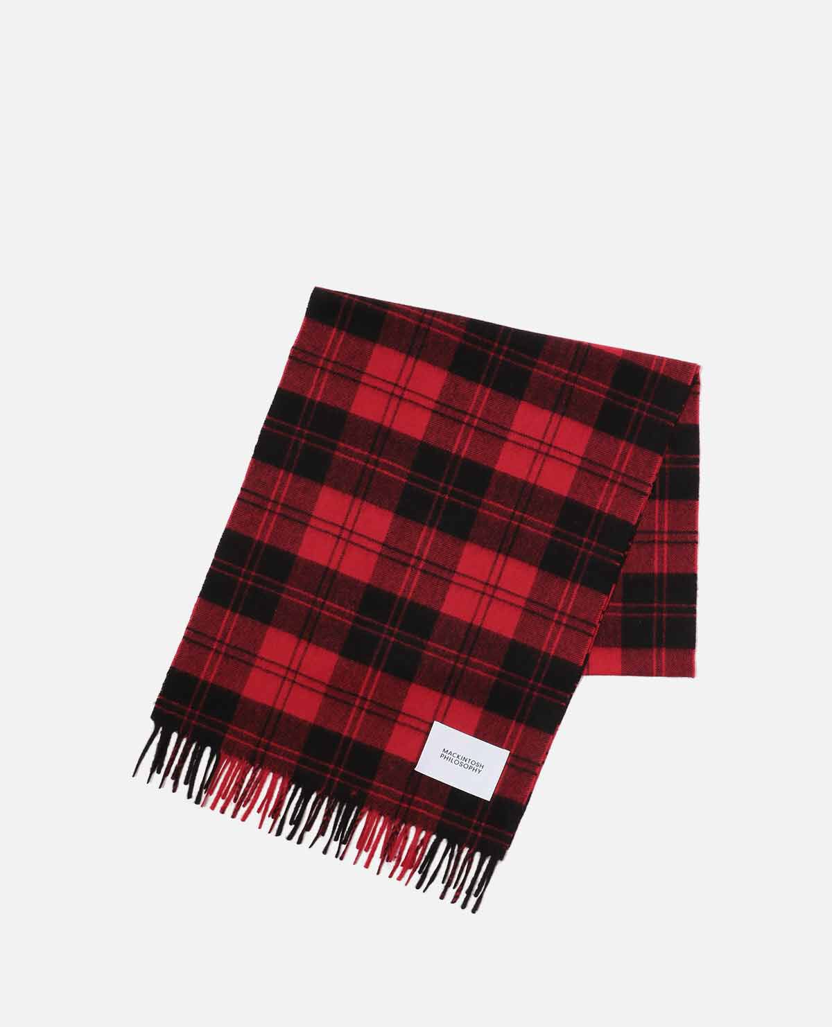 マッキントッシュ カシミヤ マフラー チェック レッド