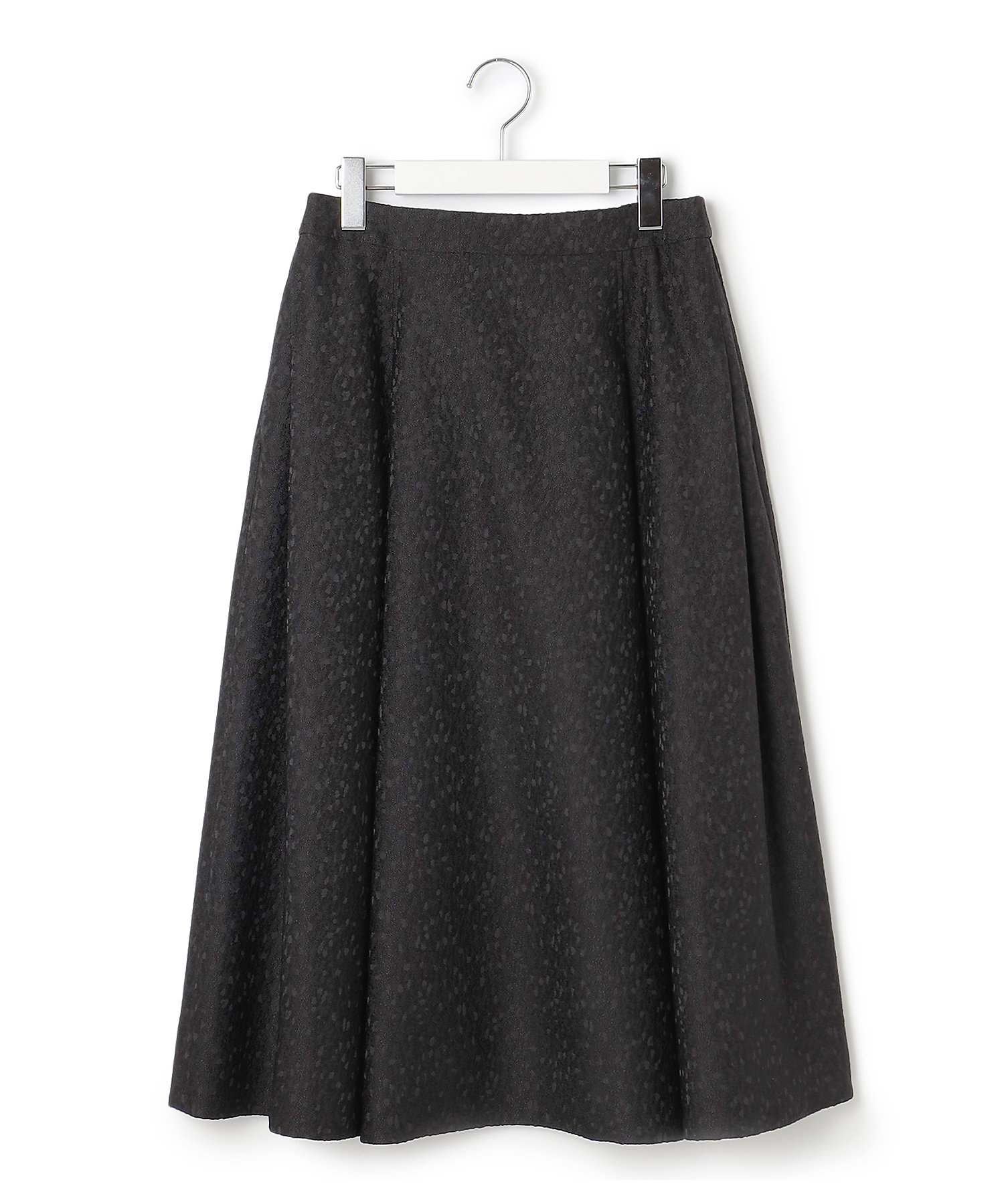 洗える】ジオメトリックジャカード タックフレア スカート