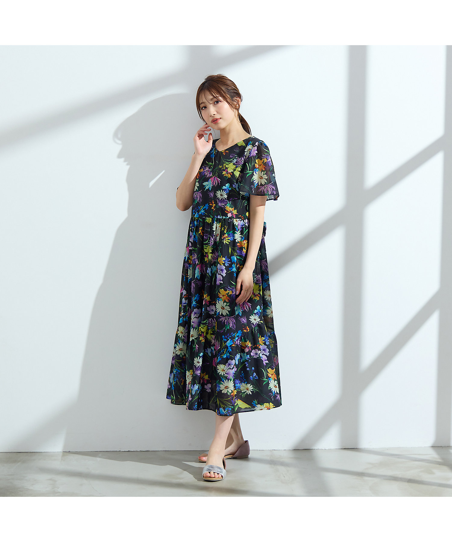 手洗い可】水彩フラワーワンピース（51014504） | Rose Tiara