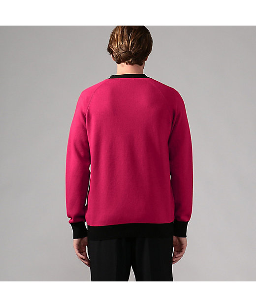 CABaN コットンカシミヤ バイカラーVネックカーディガン | CABaN