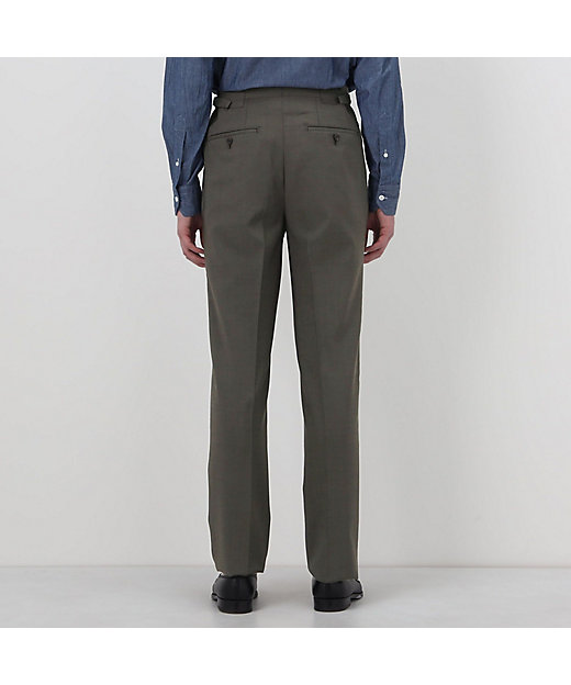 ウールモヘヤ 2プリーツサイドアジャスタースラックス V．B