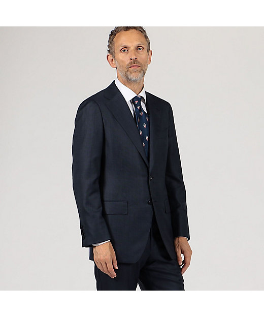 ウールシルク ピンヘッド シングルブレステッド2Bスーツ