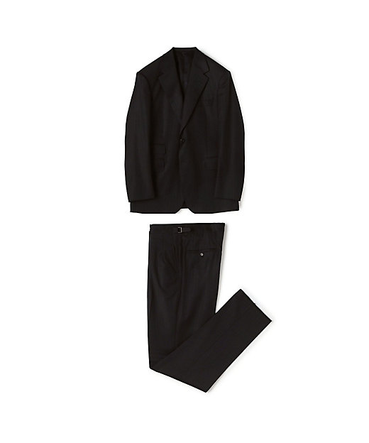 ウールツイル オルタネートストライプ シングルブレステッド 2B